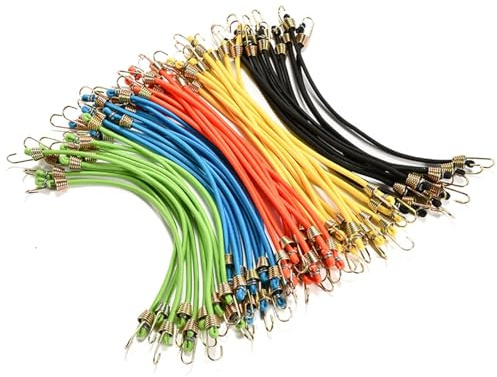 20 Stück Spanngummi mit Haken Expanderseil 4MM Gummispanner Gepäckspanner mit Haken Multifunktional Gummibänder Expander 25CM Planenspanner Gummiseil für Zelte Fahrrad