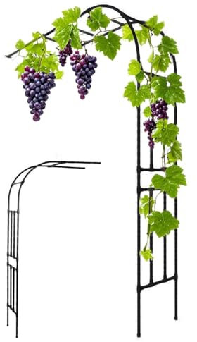 Rosenbogen halbrund, halbbogen wandmontage, Metall Rankhilfe, breite 60-300cm hoch 240cm gartenbogen für verziert, rankgitter torbogen pergola für kletterpflanzen(Black,90 * 40 * 240cm)
