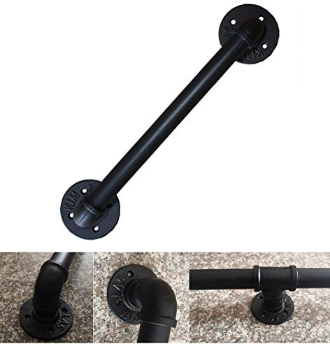 1~10ft Handrail, Iron Stairs Complete Kit, Non-Slip Rustic Stair Handrail Wall Mount Towel Rail, Grab Bar for Bathroom,Hallways or Balcony, Corridor