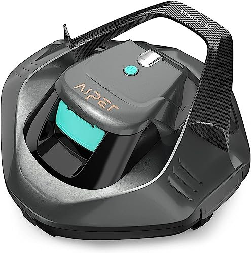 AIPER Poolroboter, Kabellos Poolsauger Akku, Bodensauger mit 90 Min Laufzeit, Automatisches Parken, Dual-Antriebsmotoren & LED-Anzeigen, Ideal für Flachem Boden Pool bis zu 80 m² (Generalüberholt)