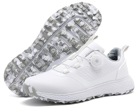 Solamni Mens Golf Shoes Waterproof Spikeless Casual Golf Trainers | Breathable Lightweight Slip Resistant Men's Comfort Premium Golf Shoe