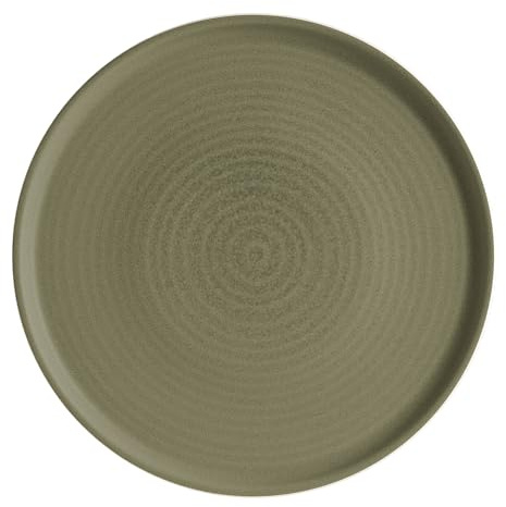 Bonna Adelfa Ripple Speiseteller 28 cm – 6er Set | Grünes Porzellan | Flache Teller für Alltag, Anlässe & Gastronomie | Mikrowellen- & Spülmaschinenfest | ADFRPL28DZ