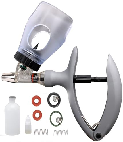 Viehspritze, verstellbar, kontinuierliche Viehspritze, automatische Impfstoffdosierung, Drenching-Werkzeug, mit Flaschenadapter(Bottle-Type/5ML)