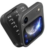 10ELED Mini Telefono a Conchiglia Dual SIM, Arancione, Schermo HD 1.77, con FM Radio, MP3/MP4, Type-C (BLACK)