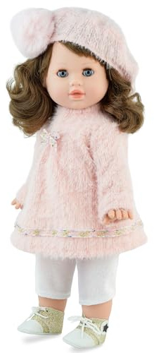 Marina & Pau Puppe Stella 42 cm mit Soft-Body – Frisierpuppe mit Langen Haaren & Schlafaugen für Kinder (Stella - 42 cm)