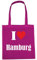 Reifen-Markt Tasche I Love Hamburg Größe 38x42 Farbe Pink Druck Weiss