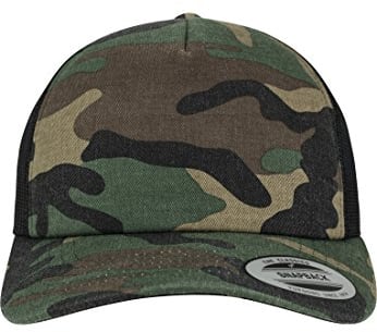 Flexfit Unisex 6606C-Camo Trucker Cap, woodcamo/blk, one Size