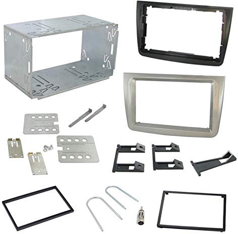 Sound-way Kit Montaggio Autoradio, Mascherina 2 DIN, Plancia Metallica, Adattatore Antenna, Compatibile con Alfa Romeo Mito 2008