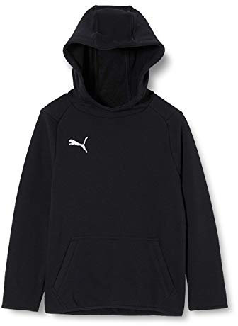 PUMA Kid's LIGA Casuals Hoodie Jr Sweatshirt, Black/White, Size 128