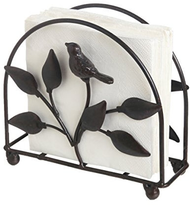 Gusseisen Vogel & Baum Classic Serviettenhalter/Tischplatte freistehend Tissue Spender schwarz
