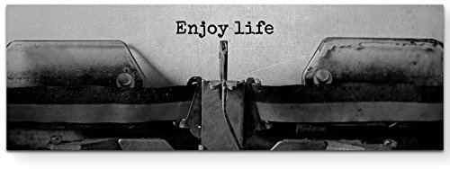 Paul Sinus Art Leinwandbilder | Bilder Leinwand 120x40cm Vintage Schreibmaschine – Nahaufnahme
