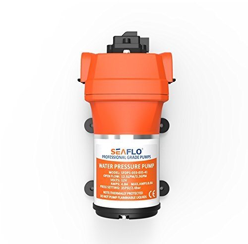 LIGHTEU®, Seaflo DC 12V 12.5LPM 2.4 bar 41S Autocebante con Bypass Bomba de diafragma de agua a pedido para RV, Yate, Jardín, Camper