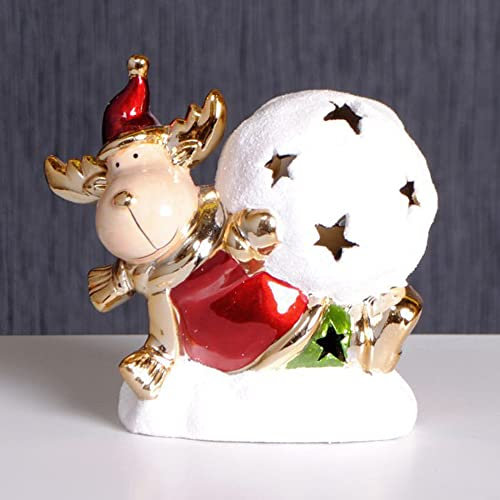 EDZARD WEIHNACHTSELCH mit Schneekugel Elch Weihnachten Deko Dekoration