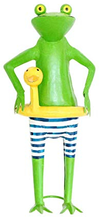 440s Exner Metall Frosch KANU in Blauer Badehose mit Schwimmente | EX-235091-B | 4260553562233