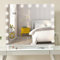 LIANWANG Hollywood Makeup Mirrors Large Vanity Mirror with Lights, Dimmable LED Bulbs with Touch Control & USB Ports, Cosmetic Tabletop Mirror for Bedroom Dressing Room (60 * 50cm)