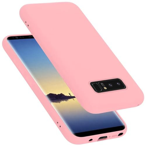 Cadorabo cover compatibile con Samsung Galaxy NOTE 8, cover in silicone liquido per Galaxy NOTE 8, custodia in silicone, resistente ai graffi e agli urti sottile cover protettiva - LIQUID ROSA