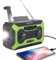 Emergency Solar Radio, Survival Hand Crank Dynamo Wind Up AM FM Weather Radio Portable with Bright Flashlight Kit, SOS Alarm, Reading Lamp, Headphone Audio, Built-in 4000mAh Power Bank for Cellphone