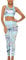 TMKMO Damenmode Yoga Fitness Trainingsanzug - Fun Comic Print Sport-BH und Leggings 2-teiliges Set Crop Top Leggings mit hoher Taille Spaß Comic Print Yoga Gym Fitness Trainingsanzug (Blau,M)