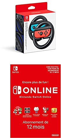 Paire de volants Joy-Con pour Nintendo + Nintendo Switch Online - Abonnement 12 Mois (Code de téléchargement)