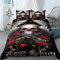 domorebest Replacement Skull Bedding Duvet Cover 3D Skull Guns and Roses Duvet Cover Set Microfiber Bedding Set with 2 Pillowcase 200x200cm (3Pcs)