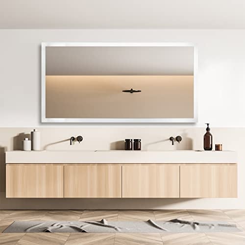 Paco Home Lampe Spiegel Badspiegel mit Beleuchtung Badezimmer Indirekte Beleuchtung Deko Bad IP44 Touch-Schalter, Lampenart: Rechteckig (120x60cm), Farbe:Typ 2