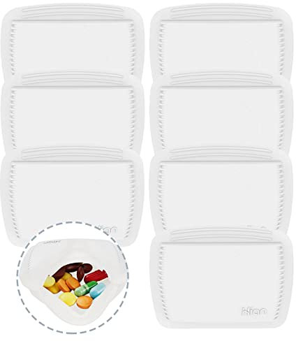 Small Pill Case Reusable Pocket Pill Case Portable Open Pill Pouch Silicone Small Pill Box for Organizing Medication, Pills, Vitamins, and Tablets for Travel (White) (7 Pieces)