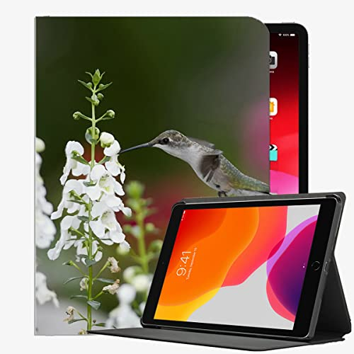 YENDOSTEEN Tablet Hülle kompatibel mit iPad Pro 9,7 Zoll (2016) mit Standfunktion,Kolibris Nahaufnahme Vögel Weiß Automatischem Schlaf/Aufwach