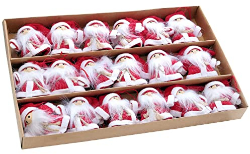 Spetebo Weihnachtsmann Wichtel zum hängen - 24er Set - Wichtel hängend als Deko zur Weihnachtszeit - Baumschmuck Tannenbaum Christbaum Schmuck