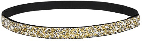 YooAi Silberne Gürtel für Frauen Kleid Strass Skinny Elastischer Taillengürtel für Frauen Damen Mädchen, Gold (1 Packung), S: Fit Waist 26-28