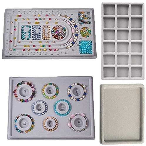 Nudiuhis Bead Design Board Bracelet Design Board Flocked Bead Board Mats Necklace Beading Jewelry Organizer Tray -B