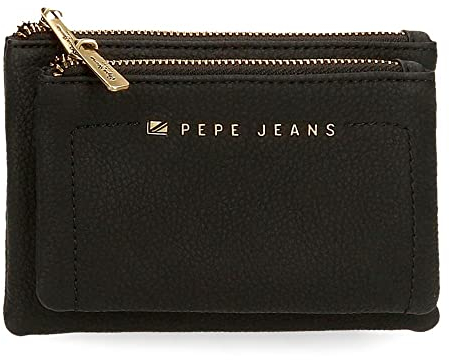 Pepe Jeans Diane Geldbörse Kulturtasche Schwarz 17x9x2 cm Kunstleder