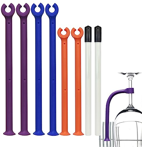 HJYZY Multi-Size Geschirrspüler Weinglashalter 17cm/21.5cm Weinglas Zubehör Fiberhalter für den Schutz von Stiel Weingläsern 8 Stück