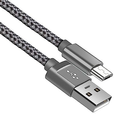 Micro USB Cable, Android Charger Cable. Fast Charging Cable Nylon Braided Lead for Samsung Galaxy S7 Edge S6 S5 J7 J6 J5 J3 Note 5 A6 A10, Huawei Y7 Y6, Kindle, Xbox, PS4 (2 Meters)