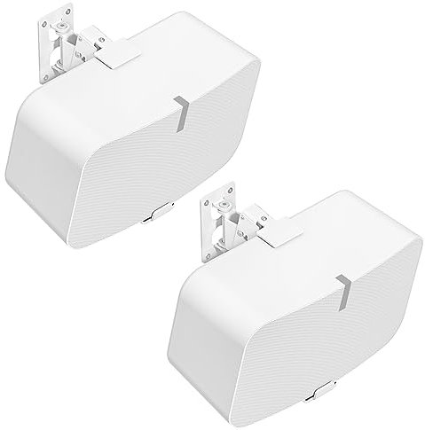 Yibracki Speaker Wall Mount for Sonos 5 & Play 5 - Tilt & Swivel Adjustable, White