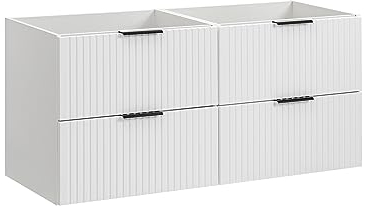 Adel Weiß Doppel Waschbeckenunterschrank 120 cm Mit Aufsatz- oder Einbaubecken Hängender Badmöbel (Nur Möbel)