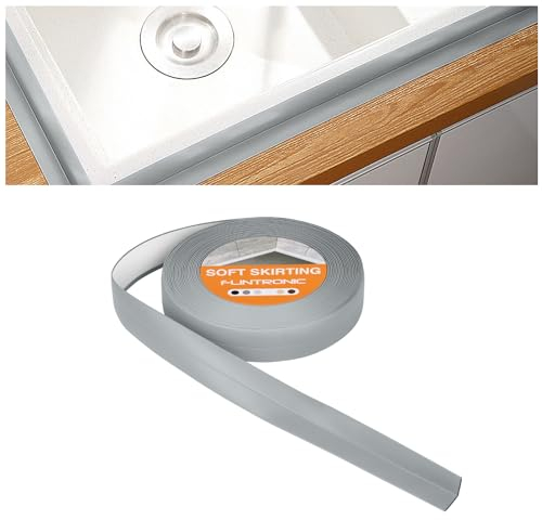flintronic Sigillante Impermeabile, 10m/20mm Battiscopa Morbido PVC Sigillante Autoadesivo Nastro, Impermeabile, Antiolio e Antimuffa Utilizzato per Piastrelle da Cucina/Bagno, ecc