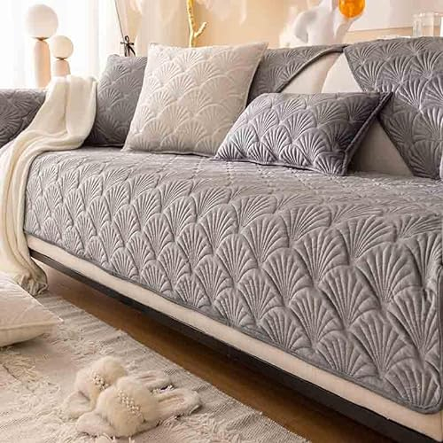 YWQJL Samt Sofabezug Sofaschoner antirutsch1 2 3 4 Sitzer,l Form Sofaüberwurf rutschfest,Sofa Überzug hundedecke Sofa Couch Überzug Couch Überzug Sofa Überwurf (#9, 110x210cm)