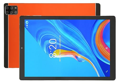 10.1 Inch Android 12 Tablet, Smart Mobile Tablet, 6GB RAM, 128GB ROM, Deca Core CPU, 5G WiFi, 8800mAh Battery, Support FM , Gravity Sensor (Orange)