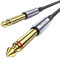 MOSWAG 10FT/3M 1/4 Inch TS to 1/4 Inch Instrument Cable, Black, Braided, Male-to-Male, 6.35mm, 2 Pin, Ideal for Guitar, Bass, Keyboard, Mixer, Amplifier, Speaker