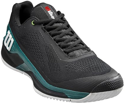 Wilson Herren Men's Rush Pro 4.0 Blade Sneaker, Schwarz/tiefes Blaugrün, 48 EU