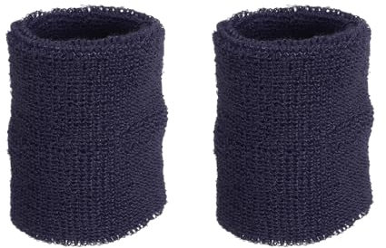 PATIKIL 2 Packung Schweißbänder Handgelenk 8x10cm Weiche Verdickte Baumwolle Fitness Arm Schweißband für Tennis Basketball Fußball, Marine Blau