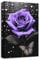 LZIMU Rosen Leinwandbild Badezimmer Dekoration schwarz weiß lila Blumen mit Schmetterlings Kunstdrucken abstrakte Rosenblumen Bild (C, 30.00 x 45.00 cms)