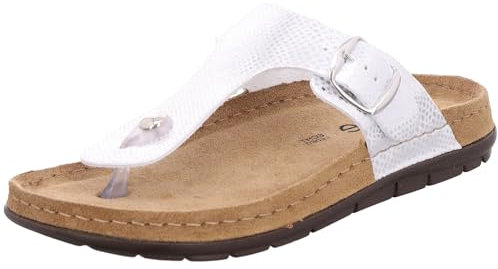 Rohde Damen Zehentrenner Pantolette Dianette Schnalle Rodigo-D 5867, Größe:42 EU, Farbe:Silber