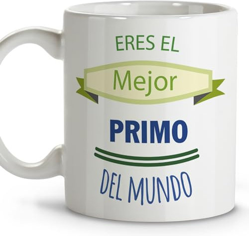 LolaPix Regalos familia. Tazas personalizadas. Tazas de cafe. Regalo personalizado con nombre. Regalos primos. Taza cerámica 330 ml.