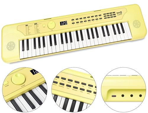 RockJam 49 Key USB Keyboard Piano with Lessons & Keynote Stickers