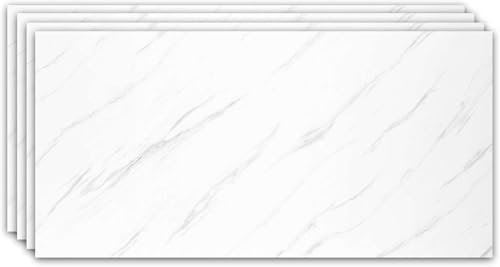 IZODEKOR Marble-Look Bathroom Wall Panels Waterproof, Marble Tiles for Wet Area, Wet Wall Bathroom Panels, Bathroom Cladding Panels - 4 Pcs 244x122cm - 11.9 Sq. Meters Coverage | Ice Berg Grey