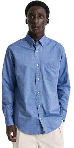GANT Men's Reg Classic Oxford Shirt, Rich Blue, M