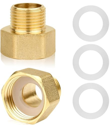 2er-Pack Rohrumwandlungsadapter 3/8 auf 1/2 Reduzierstück, Reduzierstückverlängerung 3/8 AD x 1/2 ID, Außen-/Hohlreduzierstück, Rohrverschraubungs-Umwandlungsadapter (mit drei Gummidichtungen)