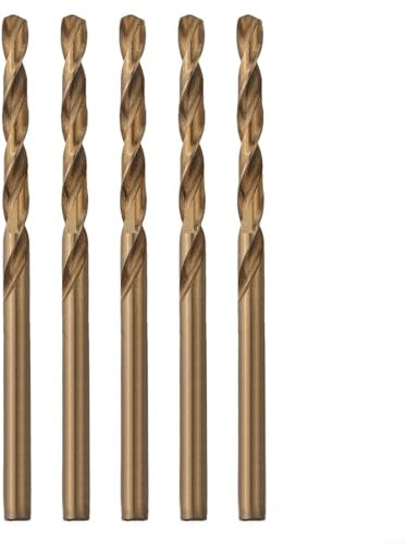 Lot de 5 forets en cobalt de qualité supérieure pour acier inoxydable trempé, métal (5 mm)