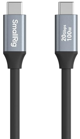 SMALLRIG Câble de Données USB C vers USB C, 1,97 pi/60 cm/23,6 po, 3.2 Gen 2x2, prise en charge de PD 100 W, pour iPhone, pour MacBook et Appareils photo - 4789